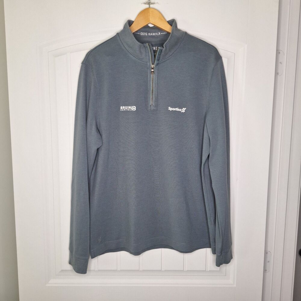 Rhone Commuter 1/4 Zip Pullover Sweater Mens XL Gray Midweight Logos